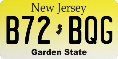 NJ license plate B72BQG