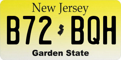 NJ license plate B72BQH
