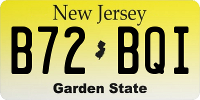 NJ license plate B72BQI