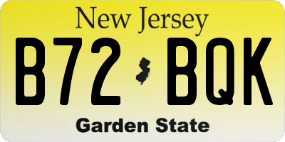 NJ license plate B72BQK