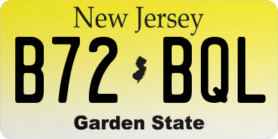 NJ license plate B72BQL