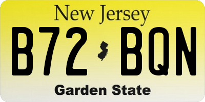 NJ license plate B72BQN