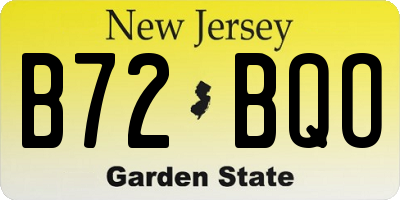 NJ license plate B72BQO