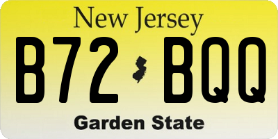 NJ license plate B72BQQ
