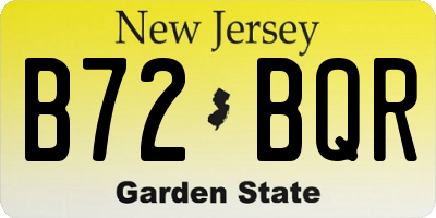 NJ license plate B72BQR