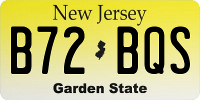 NJ license plate B72BQS