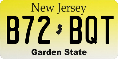 NJ license plate B72BQT