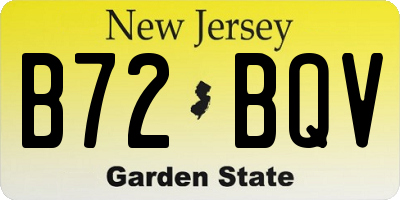 NJ license plate B72BQV