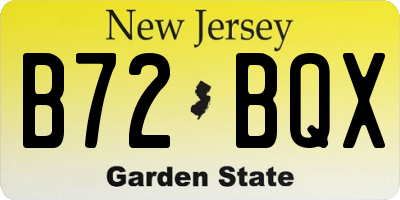 NJ license plate B72BQX