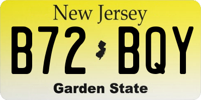 NJ license plate B72BQY