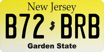 NJ license plate B72BRB
