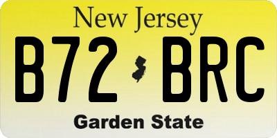 NJ license plate B72BRC