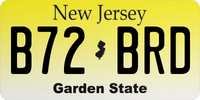 NJ license plate B72BRD