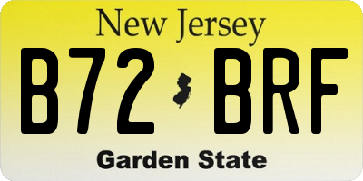 NJ license plate B72BRF