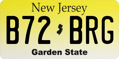 NJ license plate B72BRG