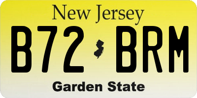 NJ license plate B72BRM