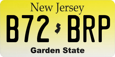 NJ license plate B72BRP