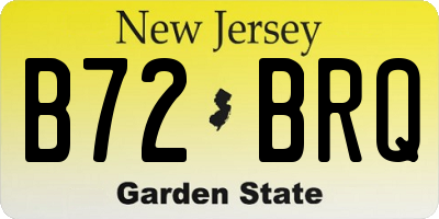 NJ license plate B72BRQ
