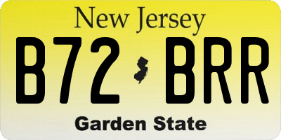 NJ license plate B72BRR