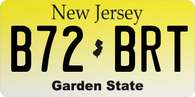 NJ license plate B72BRT