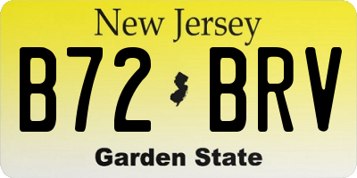 NJ license plate B72BRV