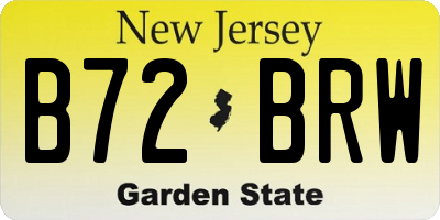 NJ license plate B72BRW