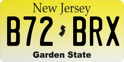 NJ license plate B72BRX