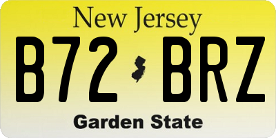 NJ license plate B72BRZ