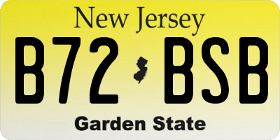 NJ license plate B72BSB
