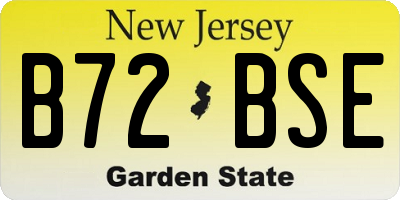 NJ license plate B72BSE