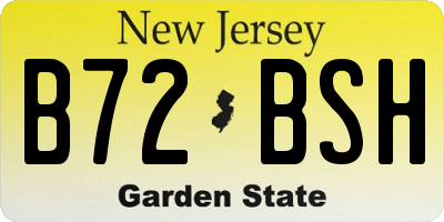 NJ license plate B72BSH