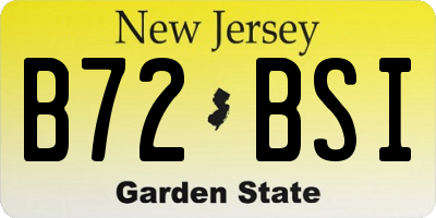 NJ license plate B72BSI
