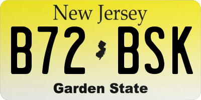 NJ license plate B72BSK