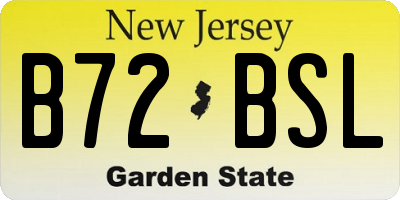 NJ license plate B72BSL