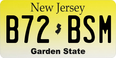 NJ license plate B72BSM