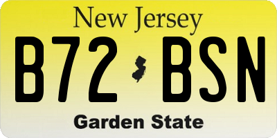 NJ license plate B72BSN