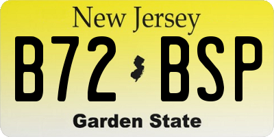 NJ license plate B72BSP