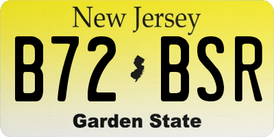 NJ license plate B72BSR