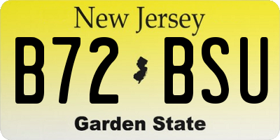 NJ license plate B72BSU