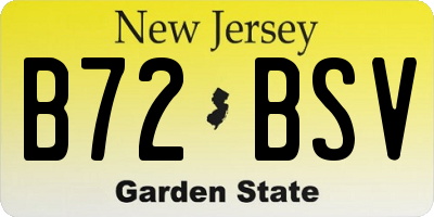 NJ license plate B72BSV
