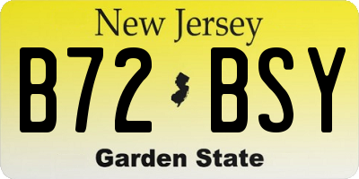 NJ license plate B72BSY