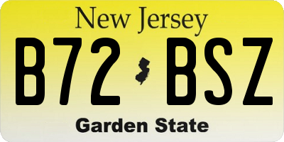 NJ license plate B72BSZ