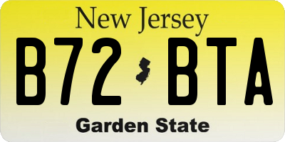 NJ license plate B72BTA