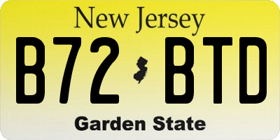 NJ license plate B72BTD
