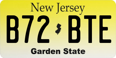 NJ license plate B72BTE