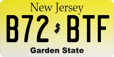 NJ license plate B72BTF