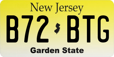 NJ license plate B72BTG