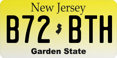 NJ license plate B72BTH