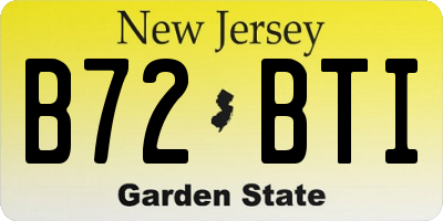 NJ license plate B72BTI