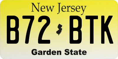 NJ license plate B72BTK
